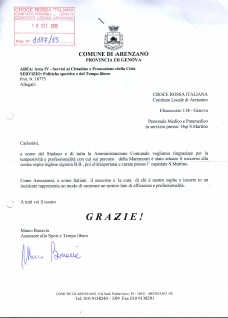 Ringraziamenti Amministrazione Comunale